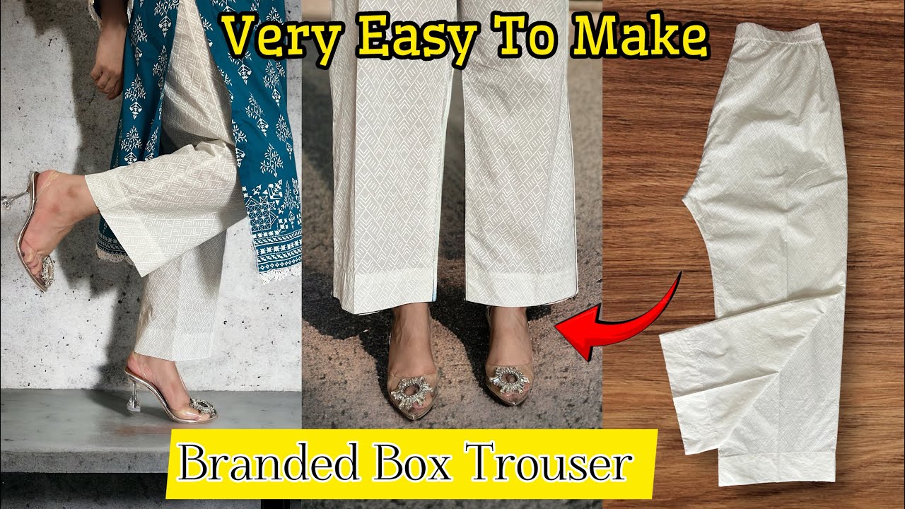 Easy Box Trouser || Branded Trouser Cutting and Stitching || Straight Trouser