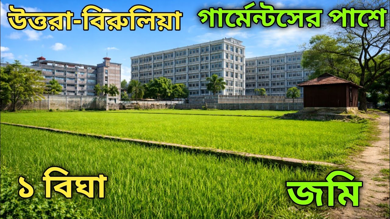 উত্তরার সন্নিকটে বিরুলিয়া সংলগ্ন ৩০ ফিট রাস্তার সাথে ফ্যাক্টরি প্রতিষ্ঠান করার মতো উপযোগী জমি বিক্রি
