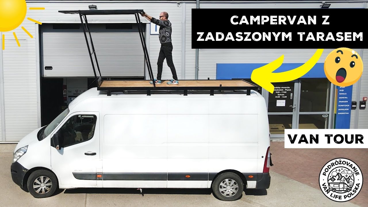 Campervan z ZADASZONYM TARASEM na dachu !!! 😮