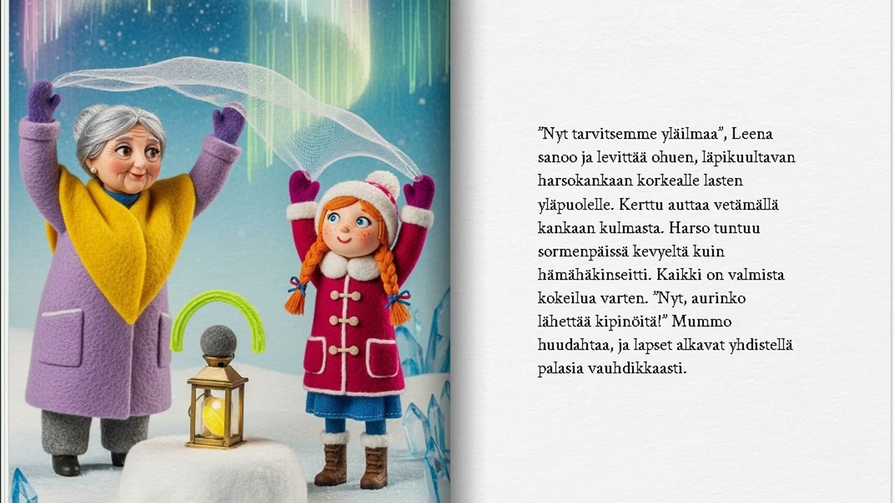 Revontulien Leikki Finnish lastensatu tieteellinen hauskuus lapsille