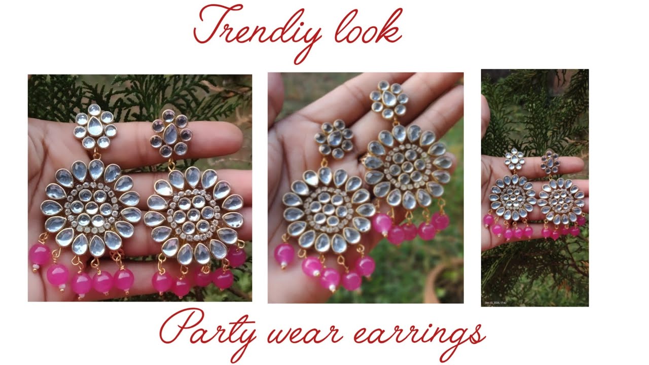 How to make earrings at home  unique party wear earrings 