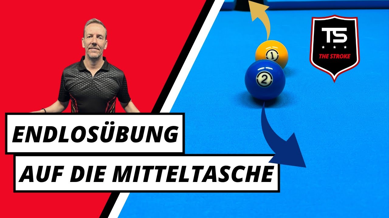 Billardtraining | Endlosübung auf die Mitteltaschen