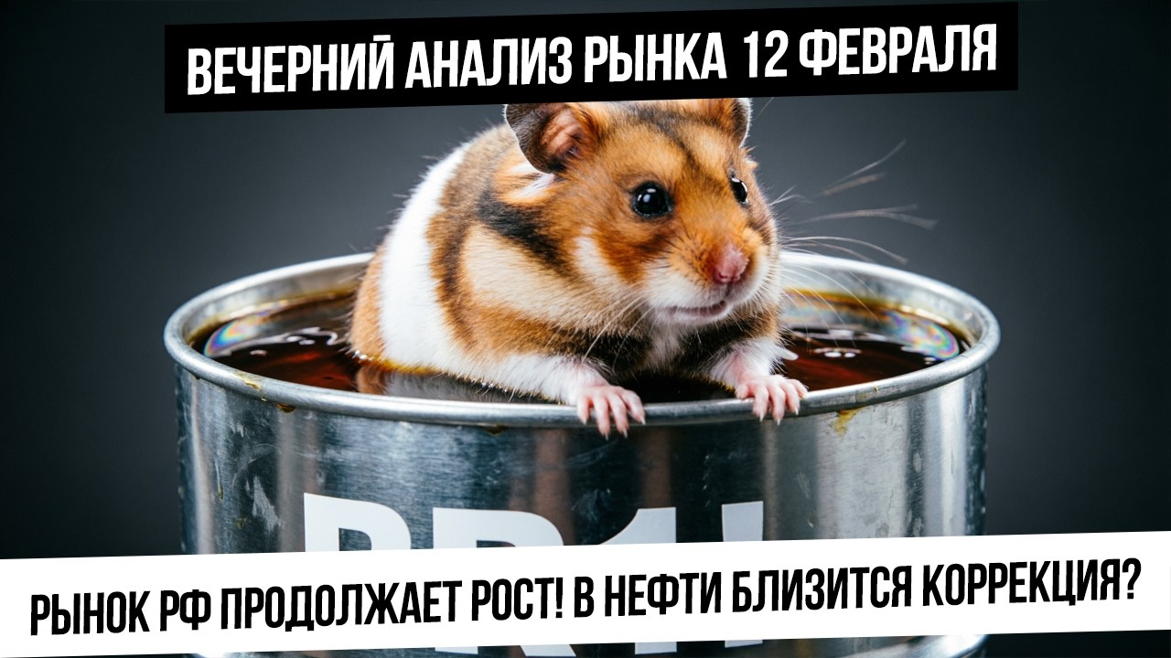 Вечерний анализ рынка 12 февраля. Рынок растет к ставке! Нефть собралась падать! Газ вверх!