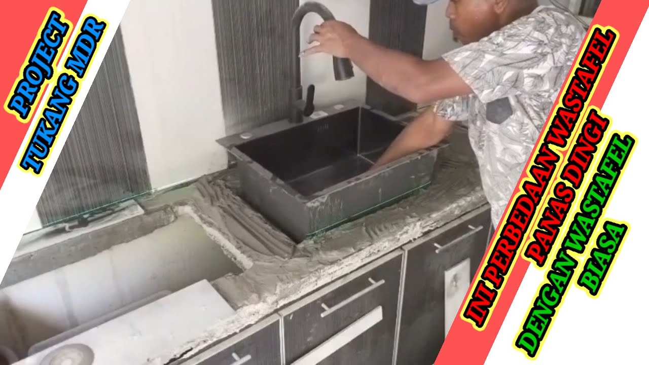 CARA PASANG KRAN WASTAFEL CUCI PIRING PANAS DINGIN