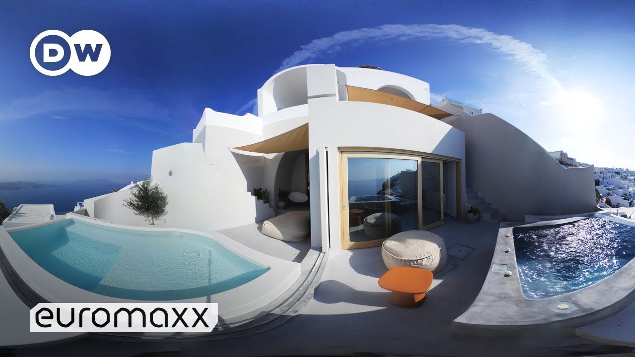 360&deg; Open House  | Two Cave Houses on Santorini, Greece
