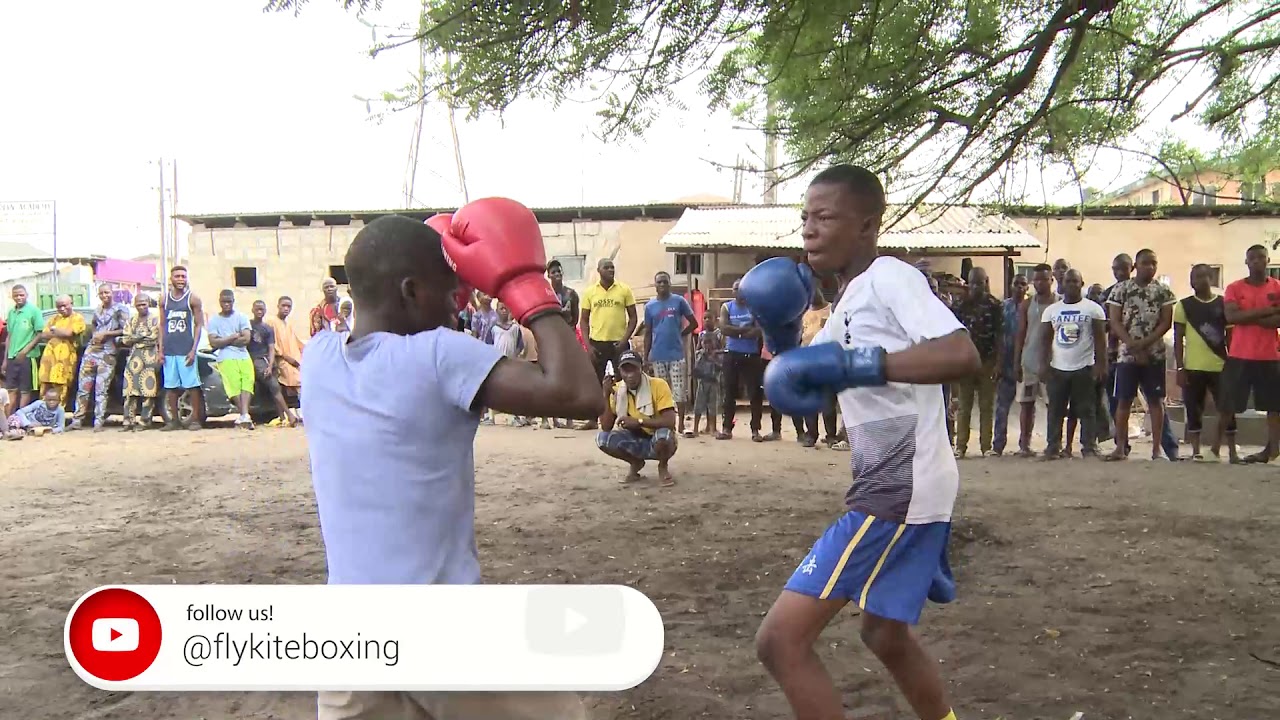 Young Boxers showing off their skills at Castillo Boxing Club, Ajegunle