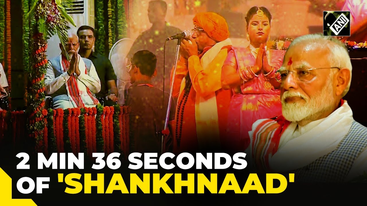 Incredible! Over 2 minute non-stop &lsquo;Shankhnaad&rsquo; by this Yogi impresses PM Modi
