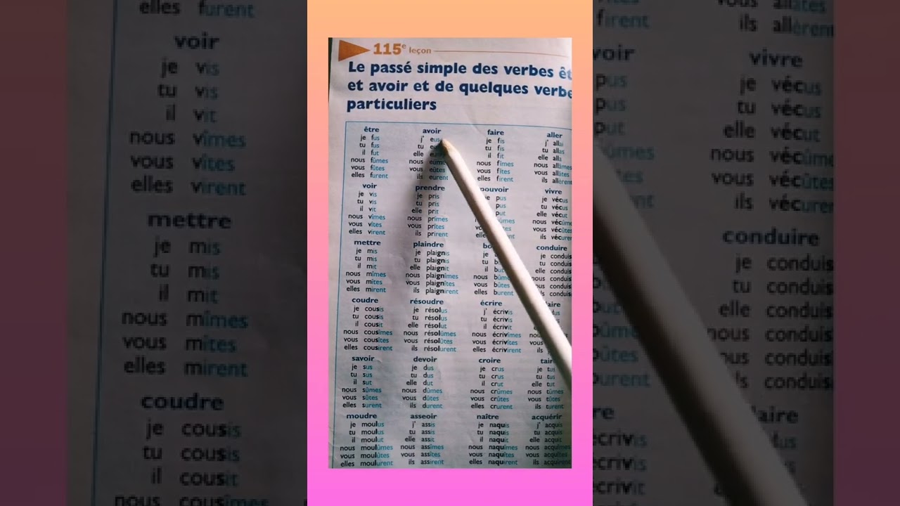 Le passé simple des verbes être et avoir et de quelques verbes particuliers