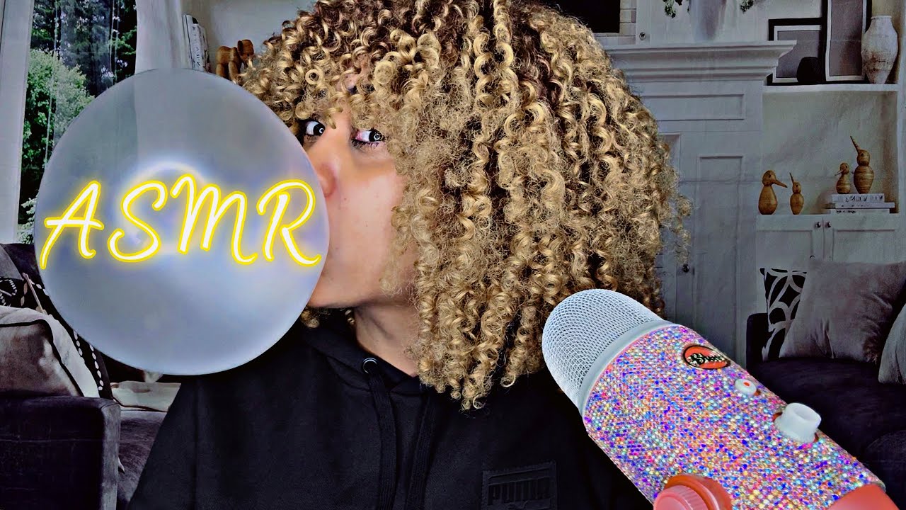 Blowing Big Bubbles & Satisfying Gum pops | ASMR Whispering & Tapping