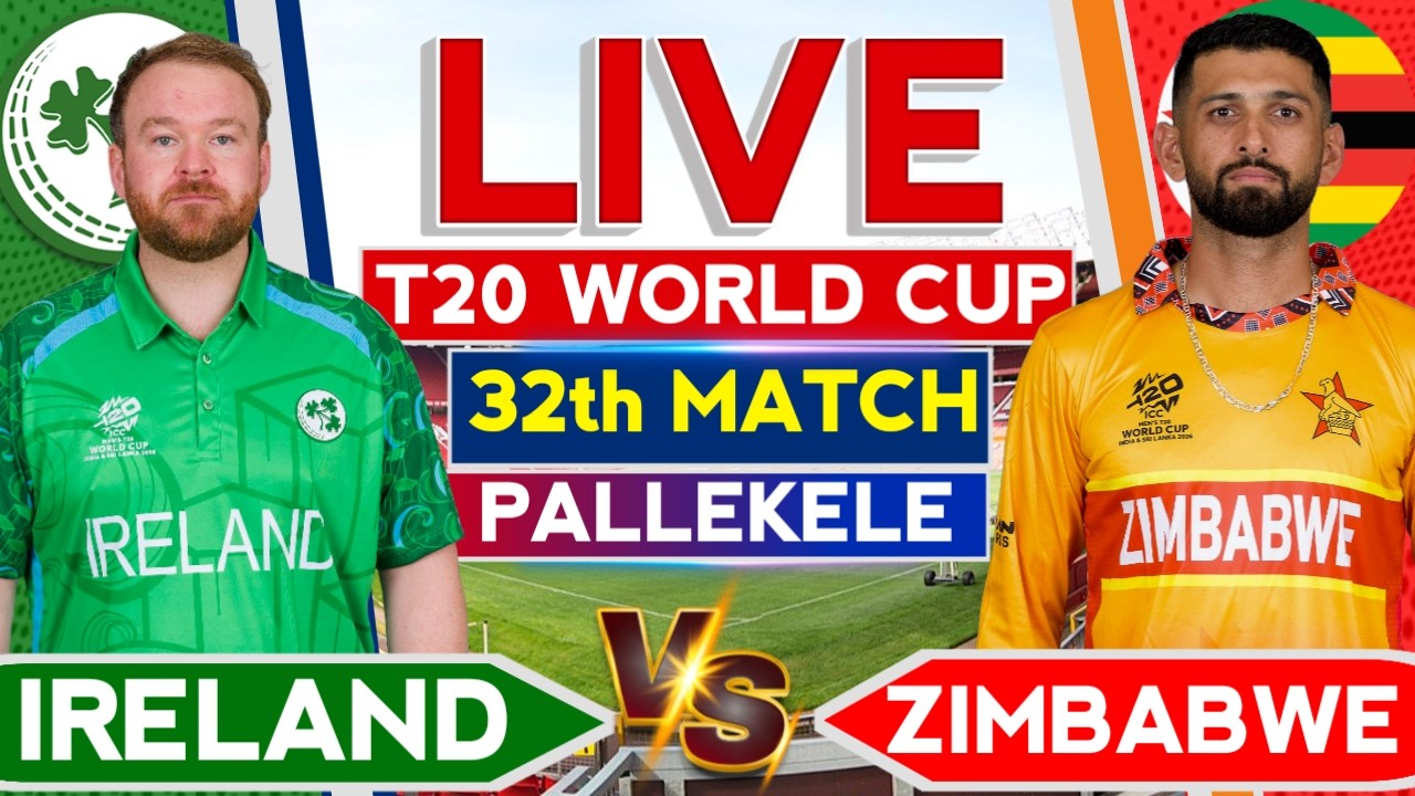 🔴Live: Zimbabwe vs Ireland T20 WC 32th Match | T20 World Cup | Cricket Commentary | Zim vs Ire Live