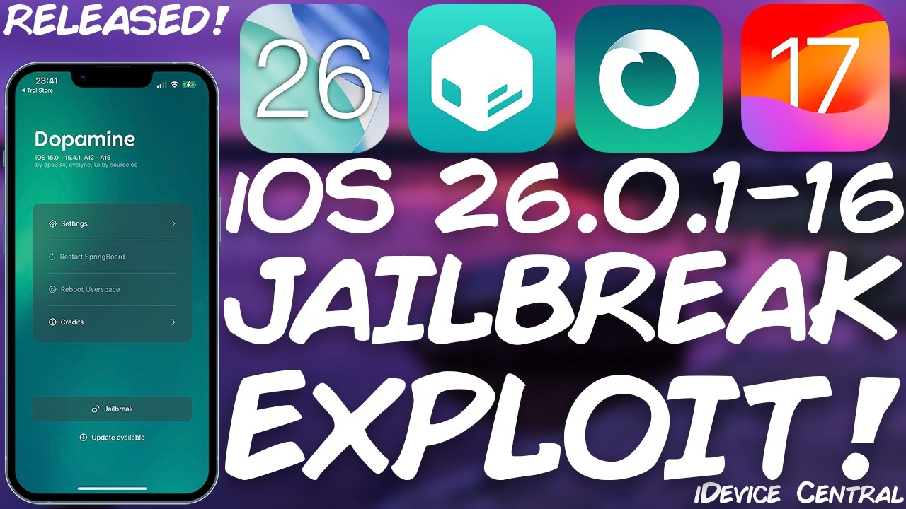Взлом Dopamine вернулся! Новый эксплойт ядра DarkSword для iOS 26.0.2 / iOS 16 для всех устройств.