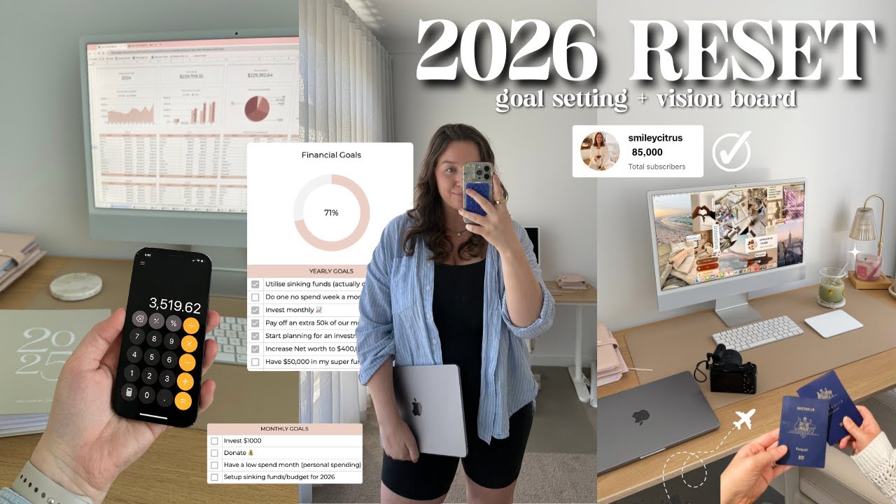 2026 *ULTIMATE* RESET 📆 annual goal setting, vision board + new year habit tracker