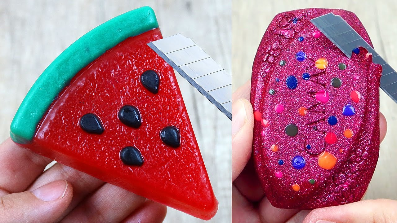 Relaxing Soap Cutting ASMR. Satisfying Soap and lipstick cutting. Corte de jabón - 745