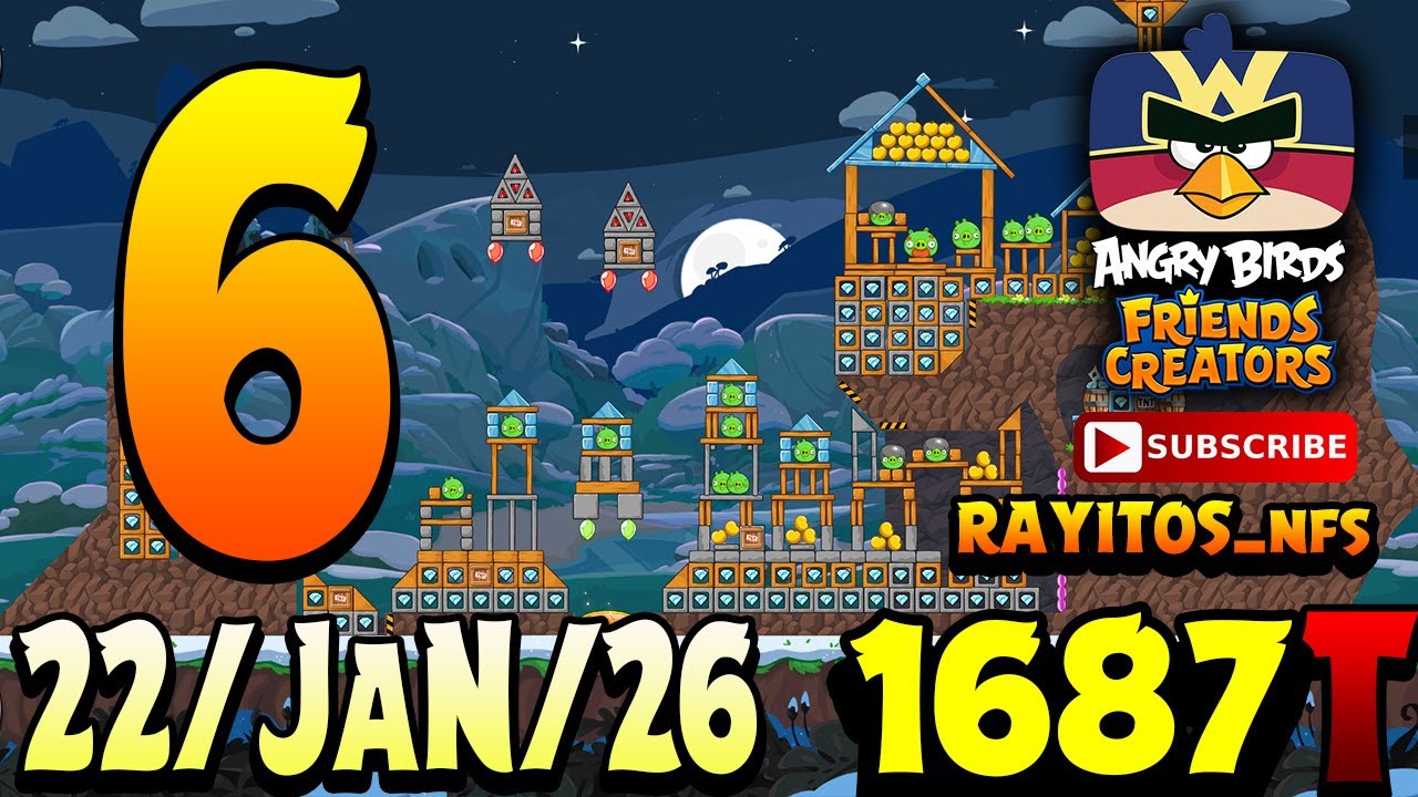 Angry Birds Friends Level 6 Tournament 1687 Highscore POWER-UP walkthrough