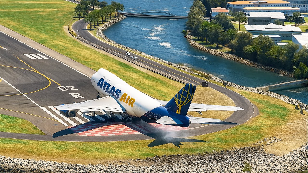 Rare Moment! Atlas Air Cargo Plane Landing at Rio de Janeiro Airport, Brazil