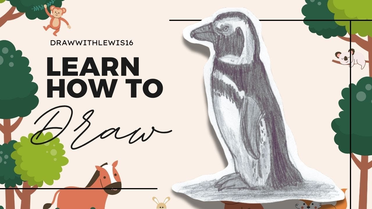 HOW TO DRAW A PENGUIN - KIDS VERSION | STEP BY STEP BASICS EASY DRAWING | PENCIL SKETCH