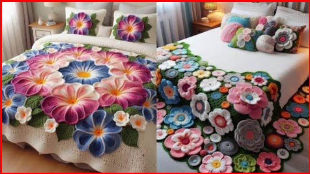 Explore the cozy elegance of Beautiful Wool-Knitted Bed Sheets(Step For Style)