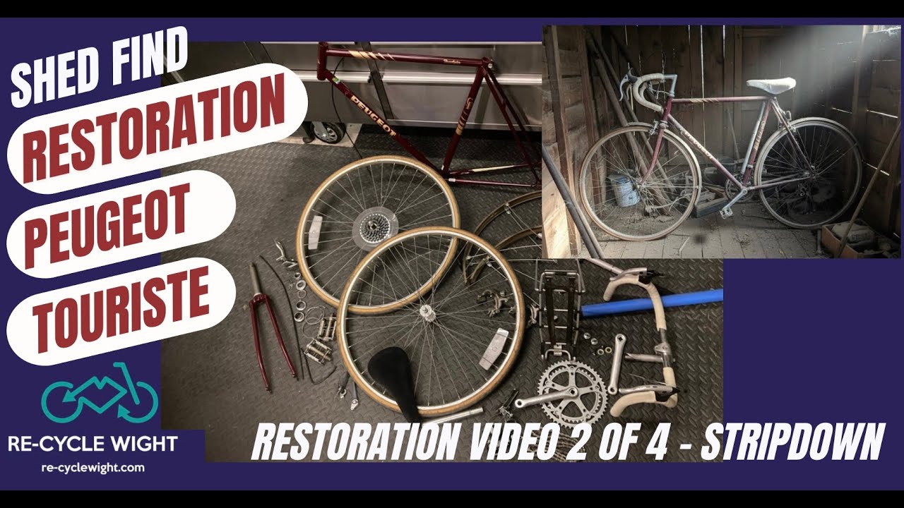 Restoration of 1980s Peugeot Touriste Touring Cycle. Video 2 - Bike Stripdown.