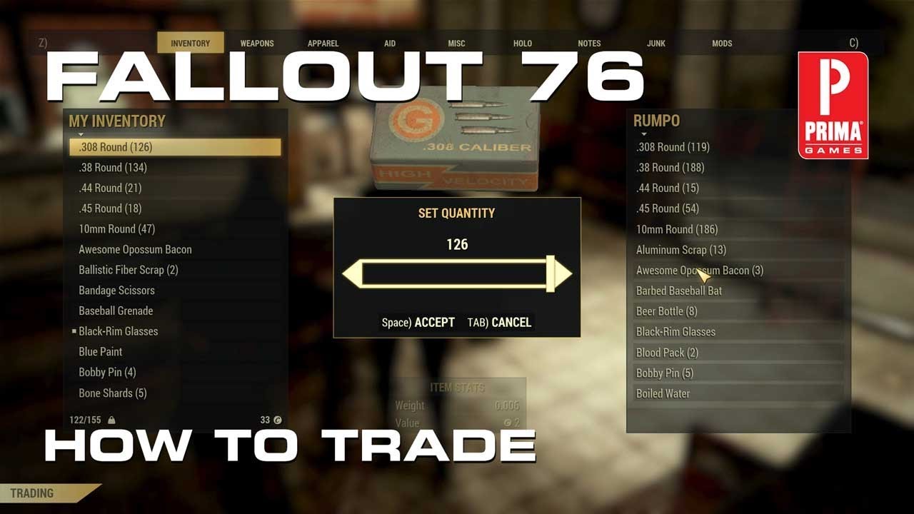 Fallout 76 - How to Trade with Other Players