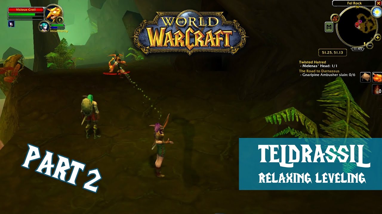 Classic WoW ⚔️ Nostalgic Leveling Journey ~ Night Elf Zones Part #2 (no-talking, mouse clicking)