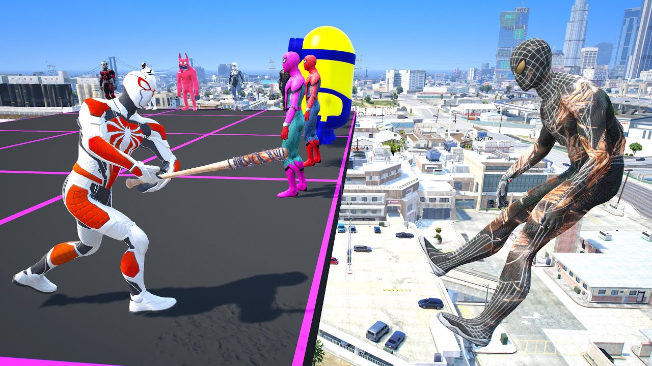 GTA 5 SPIDER-MAN WITH A BASEBALL BAT vs SUPERHEROES! (Euphoria Physics) Ep.3