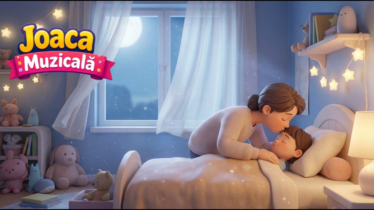 Noapte bună, lună blândă 🌙 | Cântec de leagăn pentru copii | Muzică liniștitoare de somn