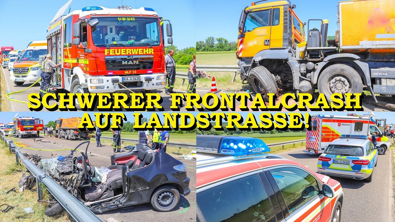 [SCHWERER FRONTALCRASH AUF L554] - LASTWAGEN PRALLT IN AUTO - | FEUERWEHR | EINGEKLEMMT | RETTUNG