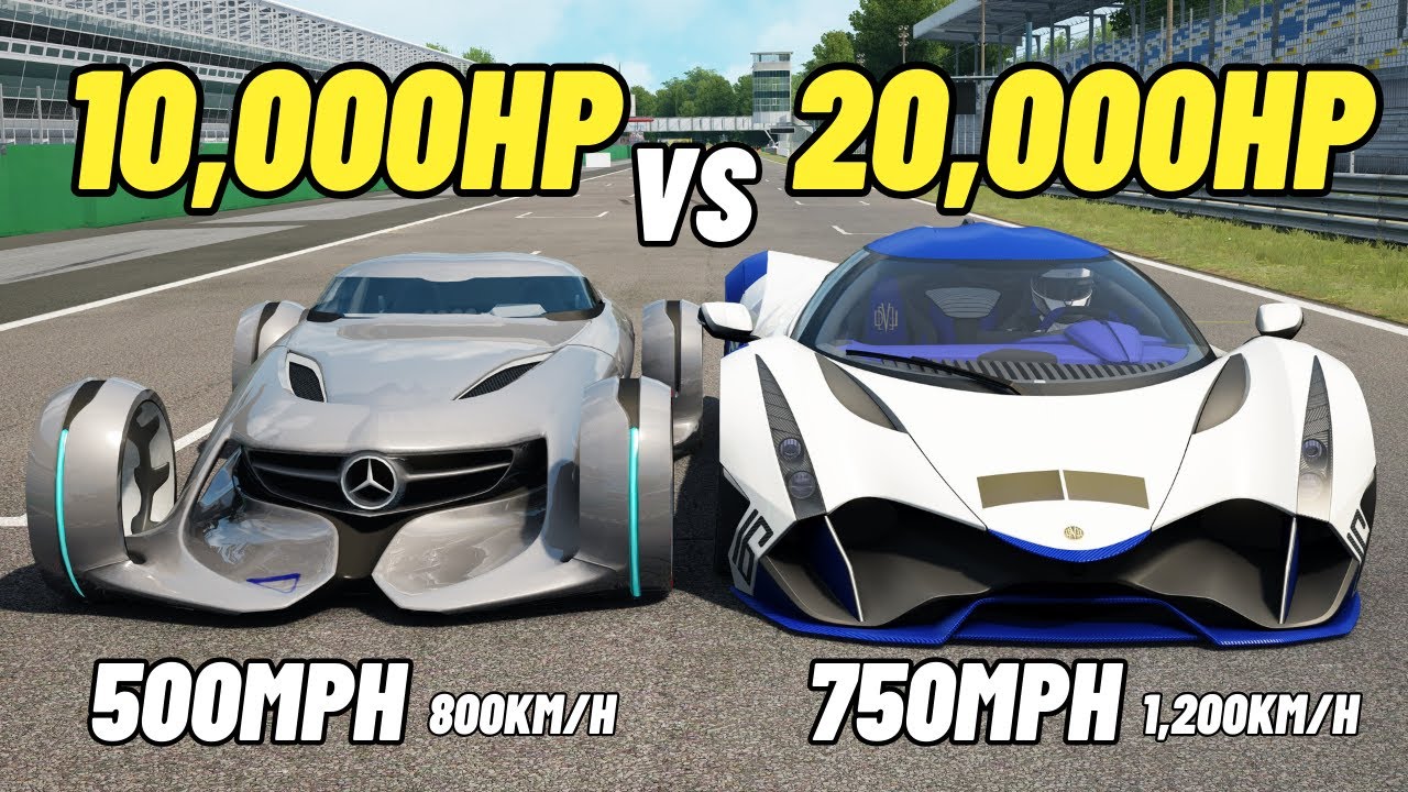 20,000HP Devel Sixteen VS 10,000HP Mercedes Silver Arrow DRAG RACE 2023