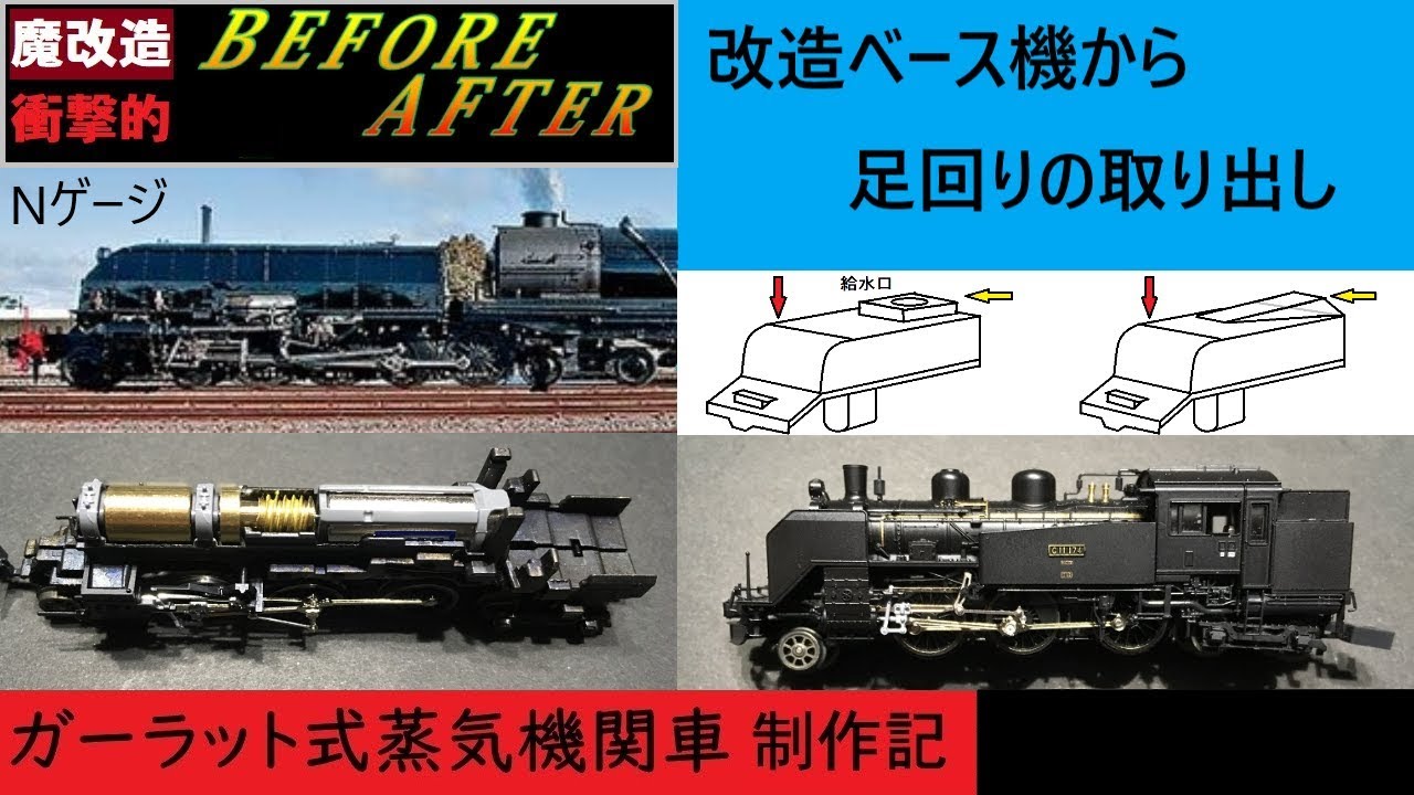【Nゲージ魔改造】ガーラット式蒸気機関車 制作記 part1