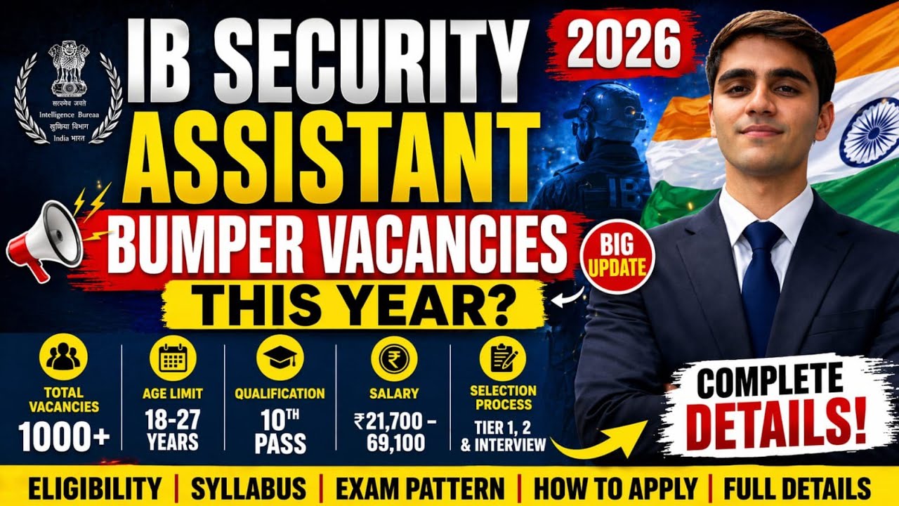 IB Security Assistant 2026 🔥 Full Details | 3000+ Vacancy ? 😱 Salary, Syllabus, Selection