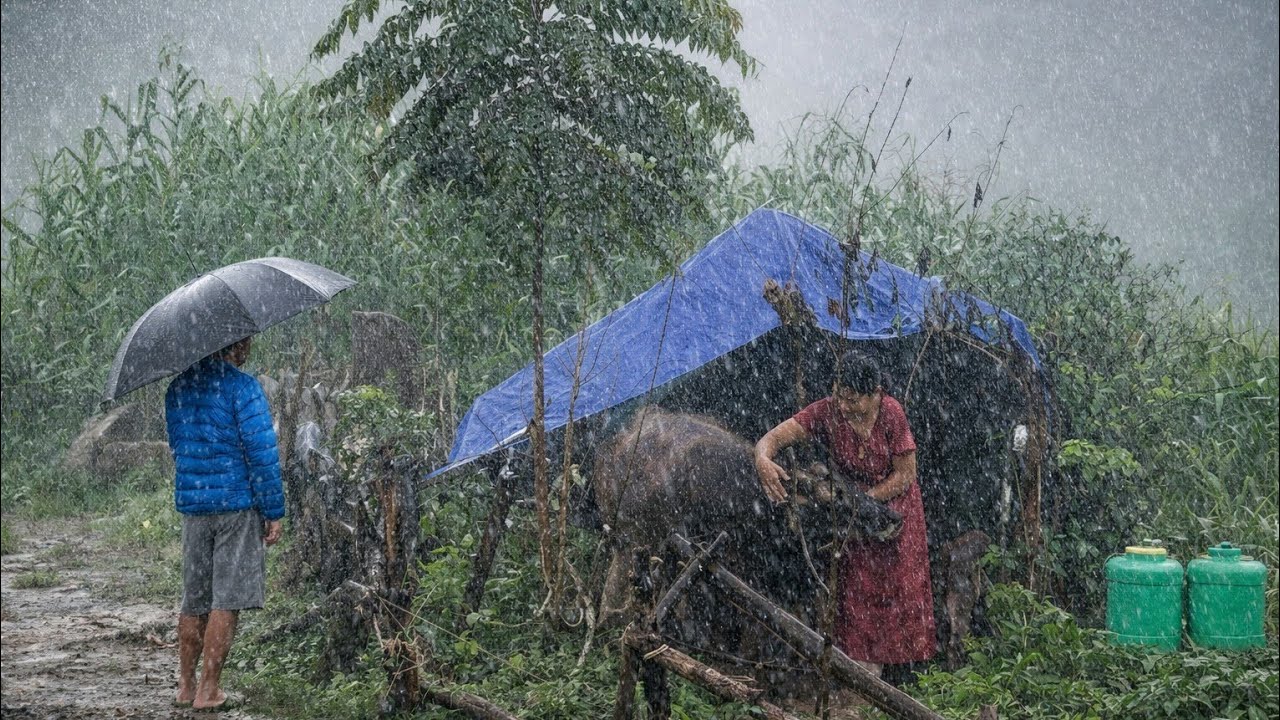 Nepali Mountain Village Life in Heavy Rain Time | Most Peaceful & Relaxing Village Life | Real Life