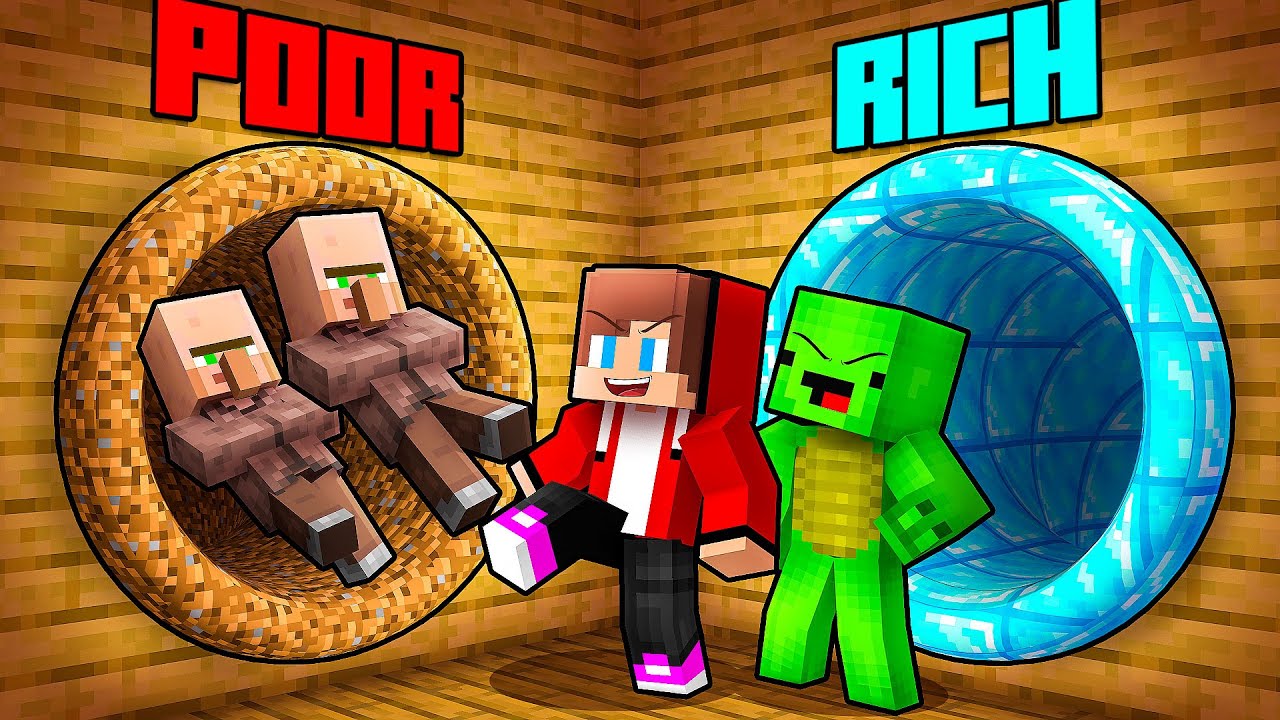 JJ and Mikey vs Villagers: Choose A Tunnel Battle in Minecraft - Maizen
