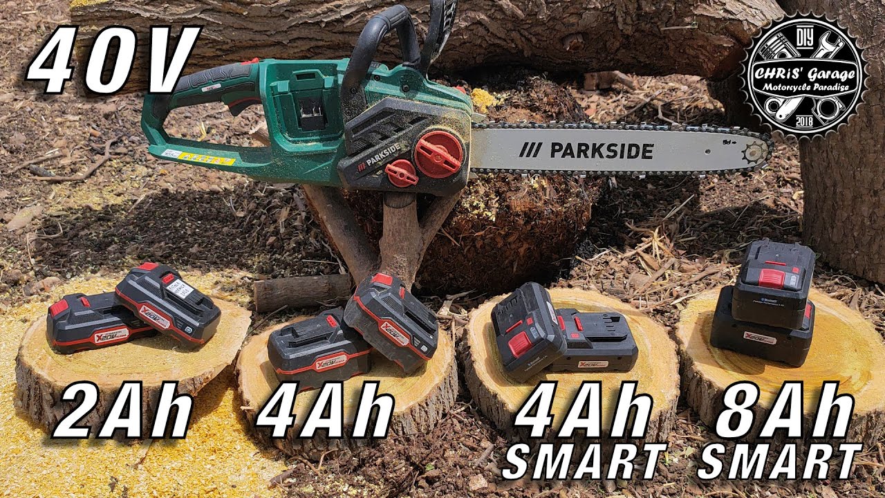 PARKSIDE Motosega 40V Sfida Batterie 2Ah - 4Ah - 4Ah SMART - 8Ah SMART
