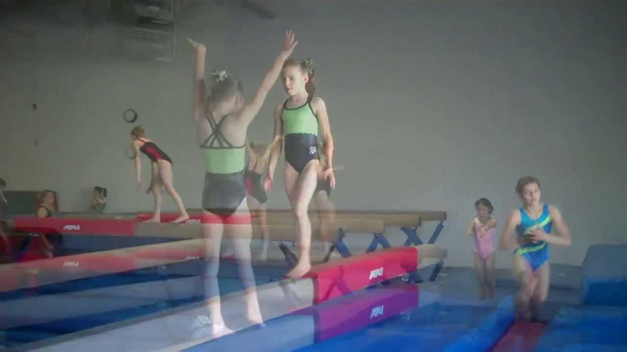 Sage, age 8, gym practice