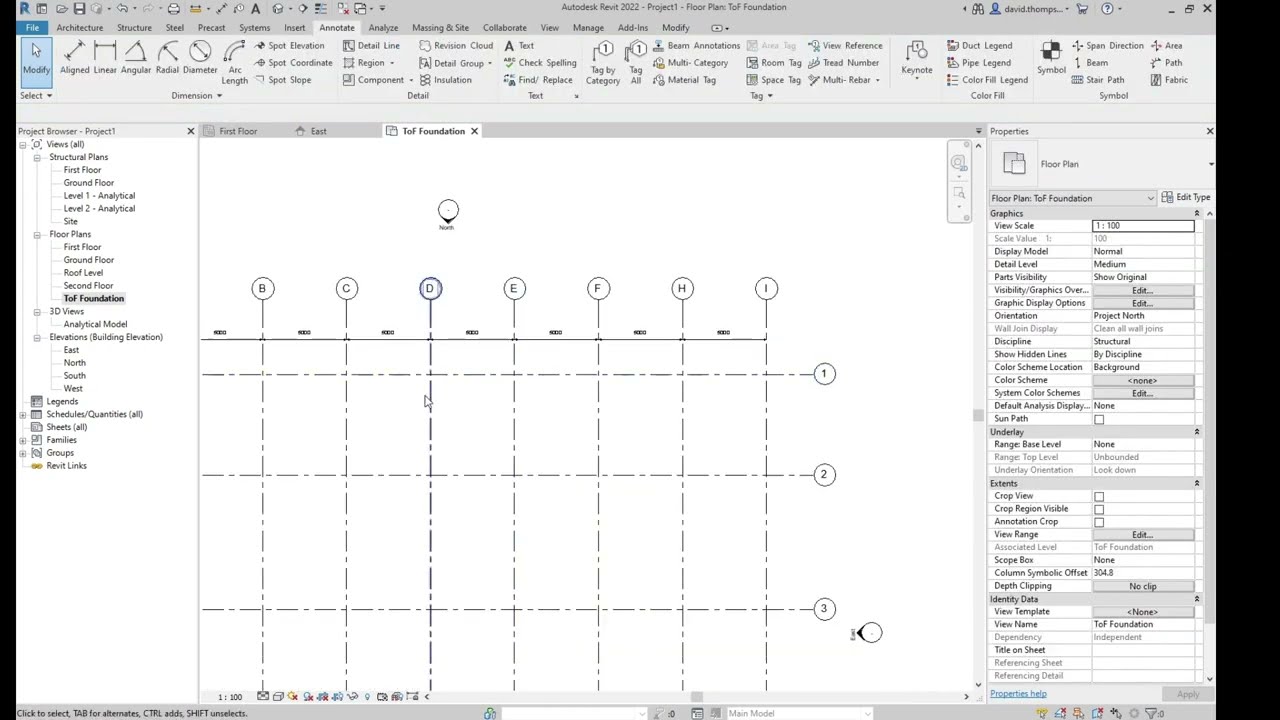 Revit Tutorial 2 Part 1 - Grids, levels & columns