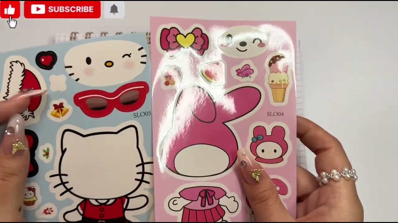 ASMR Hello Kitty & My Melody Sticker Collage | Satisfying Sound