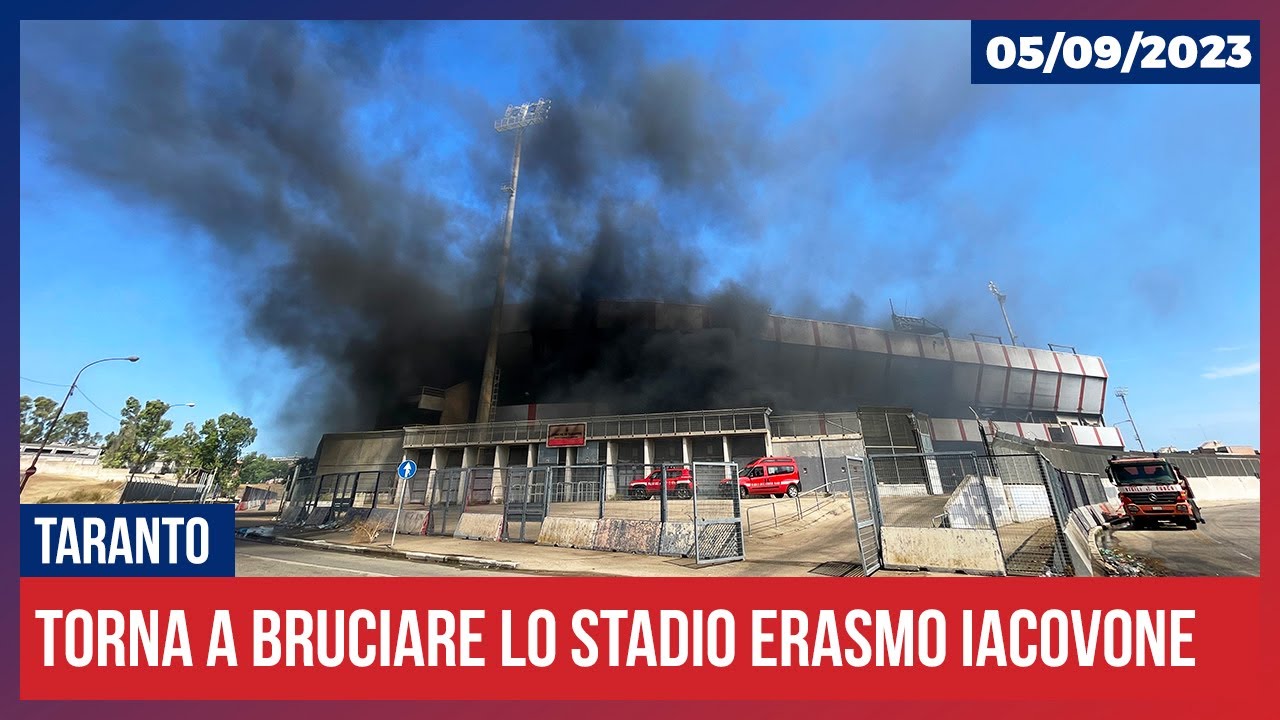 Taranto: torna a bruciare lo stadio Erasmo Iacovone (05.09.2023)