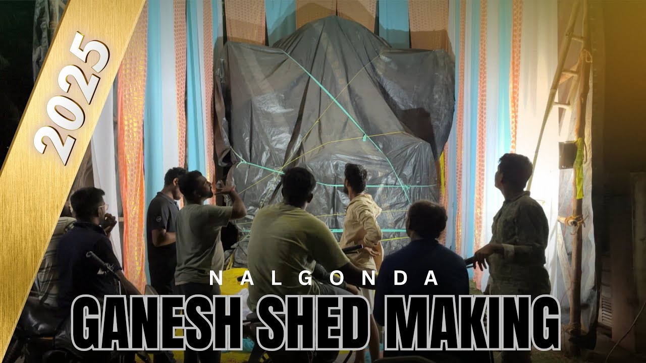 Ganesh mandapam making 2025 sri ram nagar colony nalgonda #trending #ganeshchaturthi #bappa 