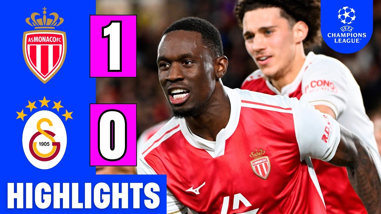 Monaco vs Galatasaray 1-0 | Highlights | Folarin Balogun Goal | UCL 2025/26 | Zakaria Penalty Miss