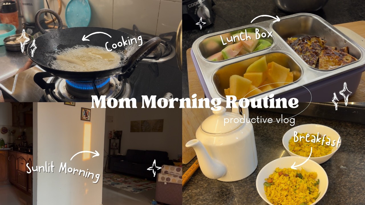 Mom Morning Routine 🌞🌸 | Packing School Lunchbox & Indian Breakfast | (No Talking ASMR)🌿