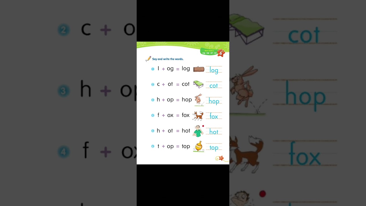 كلمات ..جمل ..قصص قرائية علي short o #phonics.. #short_vowels