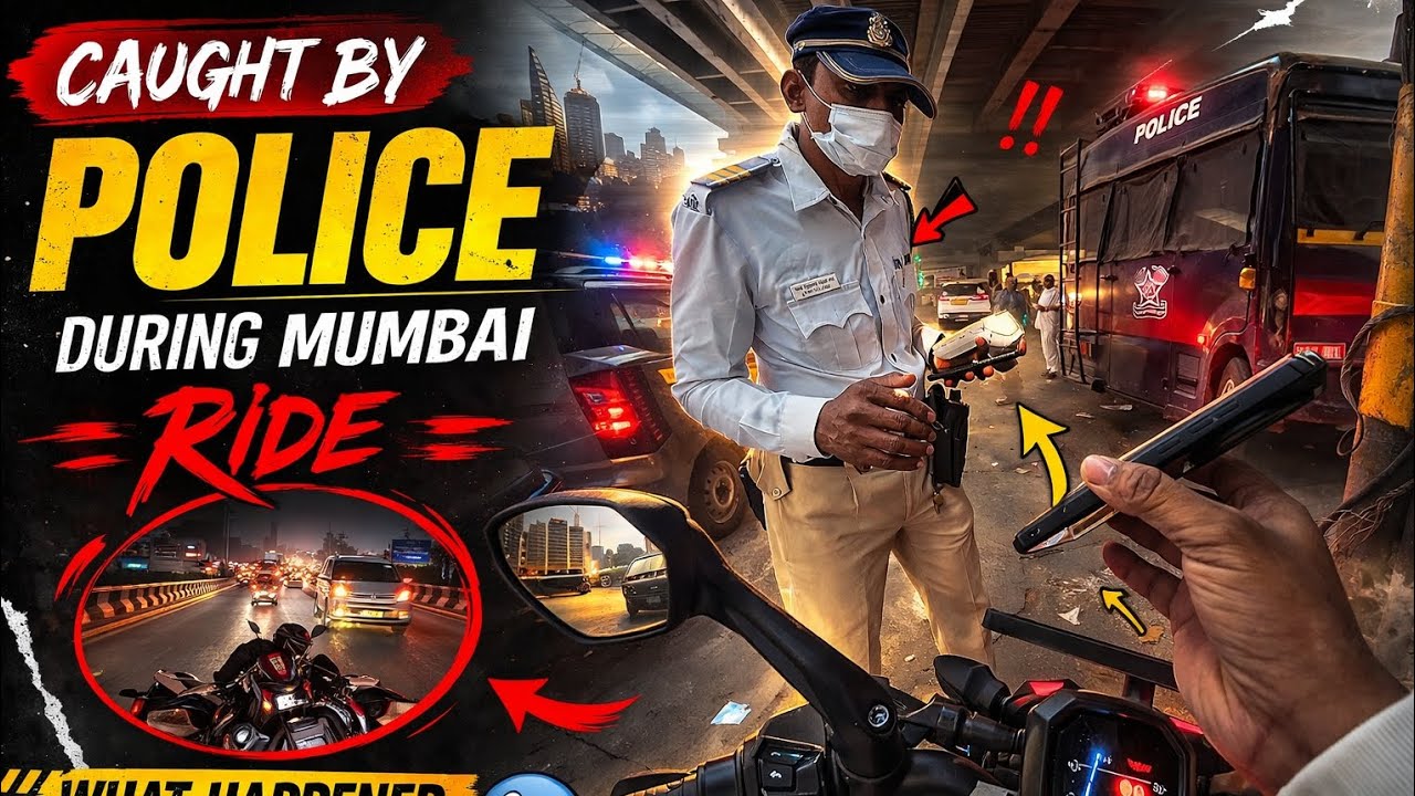 Caught By Mumbai Police During Ride 😱 | Real Traffic Stop Experience | Motovlog India