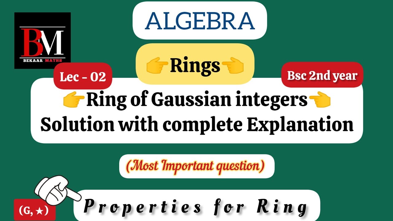 Ring of Gaussian Integers | Complex number ring | Ring