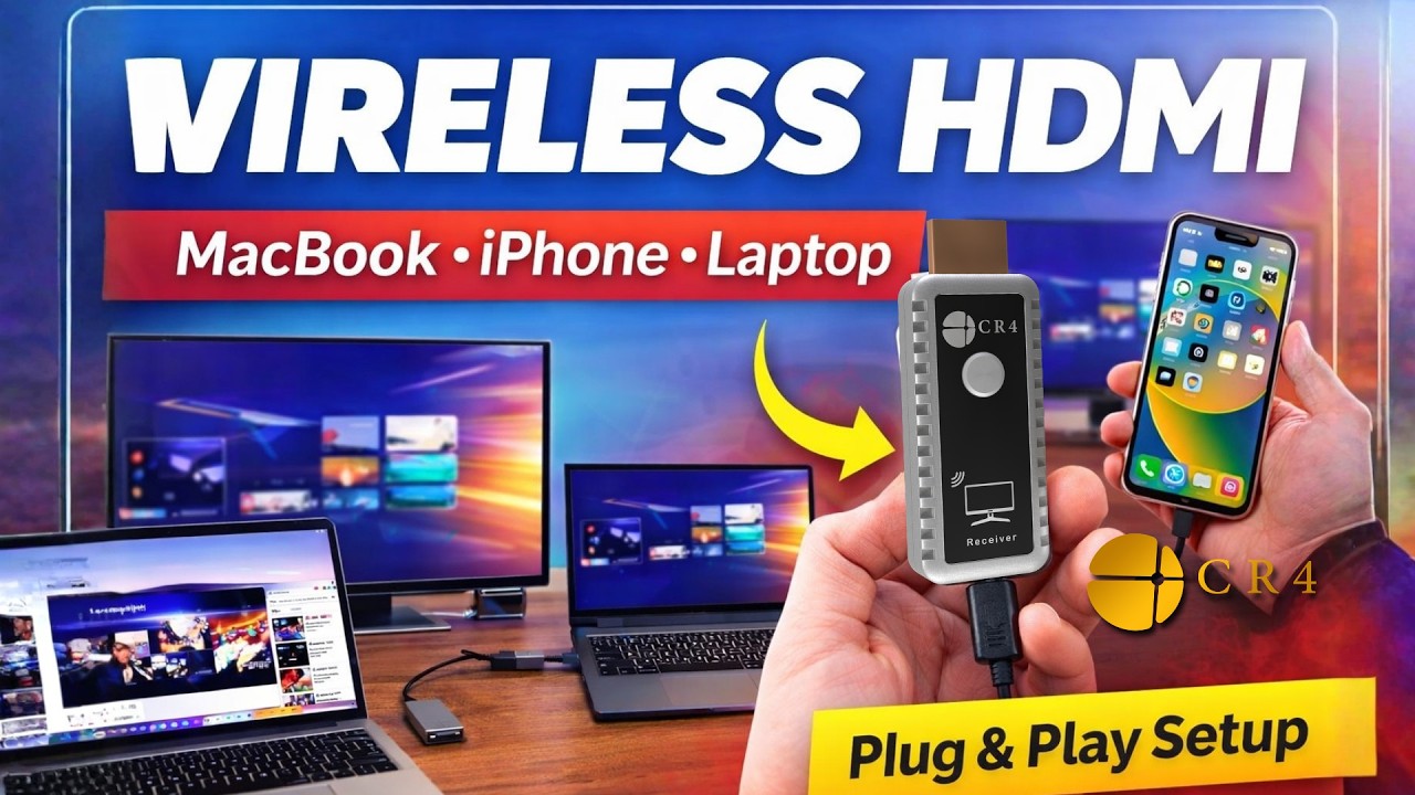 Wireless HDMI Setup Guide | CR4 Transmitter & Receiver with MacBook, iPhone & Laptop
