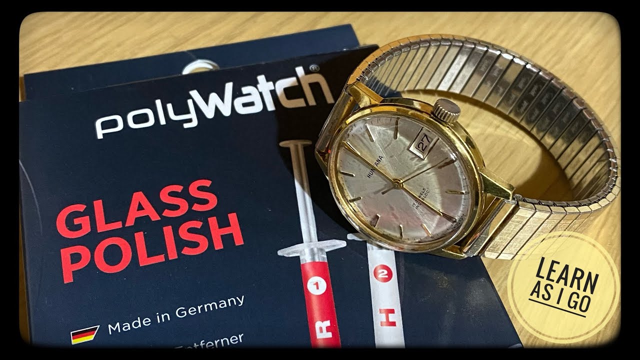 Vintage Huntana scratched glass repair using Polywatch