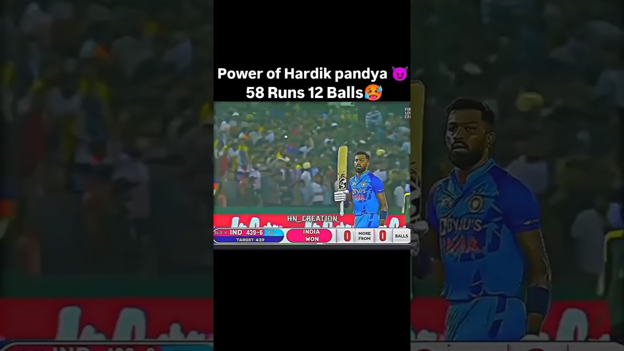 power of Hardik pandya 58 runs 12 Balls#cricket #cricketlover #cricketfans