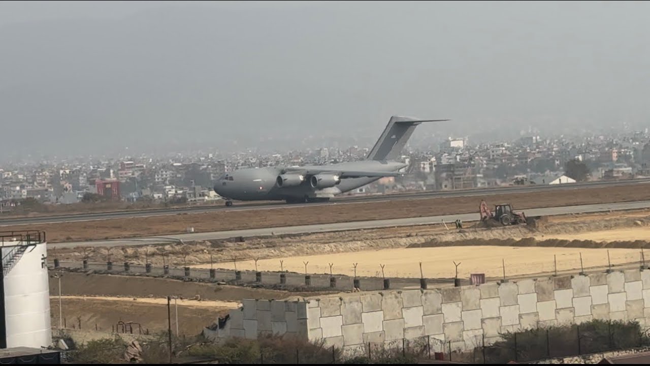 Boeing C-17 Globemaster III Powerful Takeoff from Kathmandu TIA | Heavy Military Departur