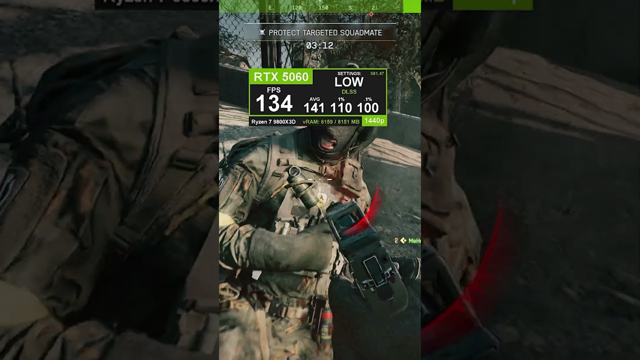 Battlefield 6 Redsec: Low vs Frame Gen 🎃 #battlefield6 #redsec #bf6 #9800X3D #RTX5060 #fpstest