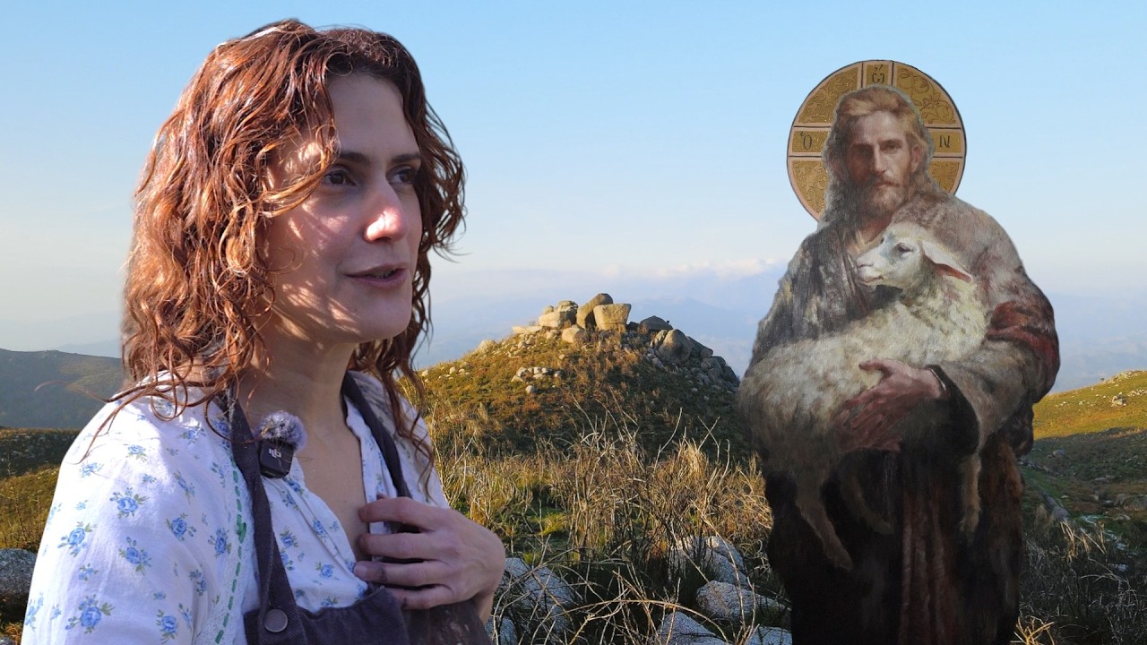 Painting Yeshua the Shepherd | Gold Leaf Halo, Mountains & a Month of Reflection