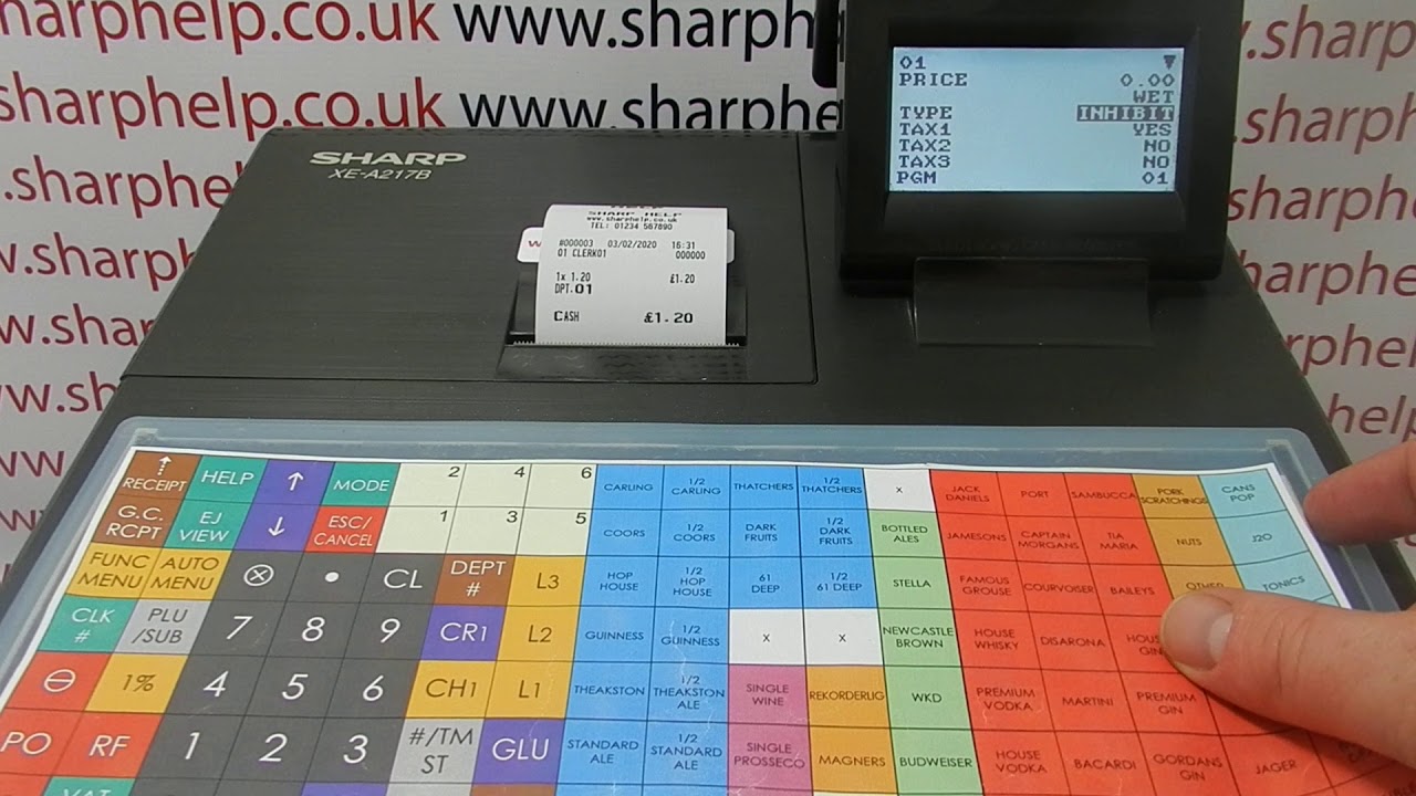 How To Program A Sales Department Button On The Sharp XEA217 / XEA217b / XEA217w Cash Register